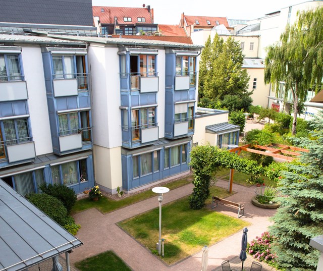 Innenhof/Gartenbereich von oben fotografiert